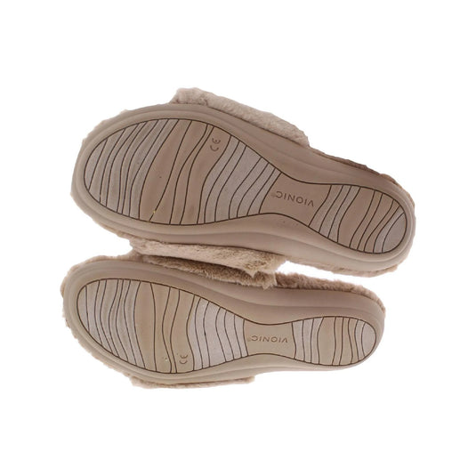 Vionic Womens Dream Flats Slide Slippers Cream Vionic Womens Dream Flats Slide Slippers Cream