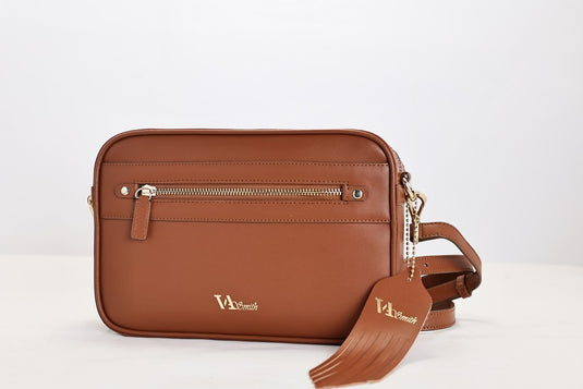 VA Smith Gabby Leather Cross Body Bag Tan Smooth VA Smith Gabby Leather Cross Body Bag Tan Smooth