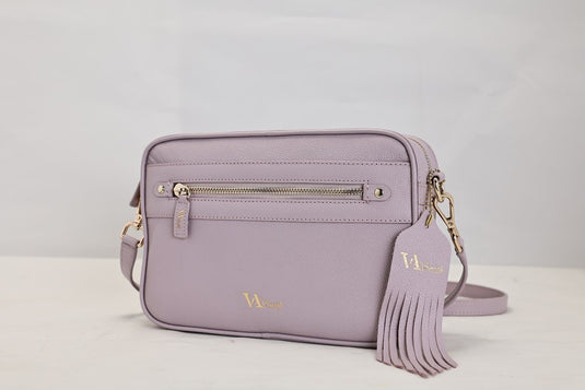 VA Smith Gabby Leather Cross Body Bag Lavender VA Smith Gabby Leather Cross Body Bag Lavender
