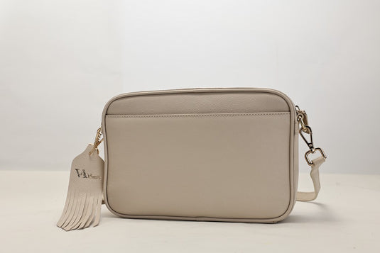 VA Smith Gabby Leather Cross Body Bag Beige VA Smith Gabby Leather Cross Body Bag Beige