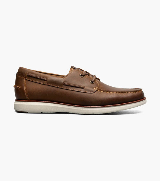 Florsheim Men's Tropics Elastic Lace Moc Toe Boat Shoe Cognac