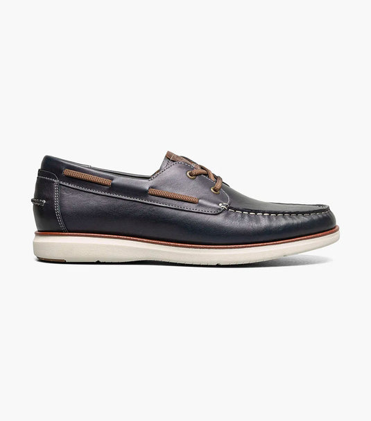 Florsheim Men's Tropics Elastic Lace Moc Toe Boat Shoe Navy Florsheim Men's Tropics Elastic Lace Moc Toe Boat Shoe Navy