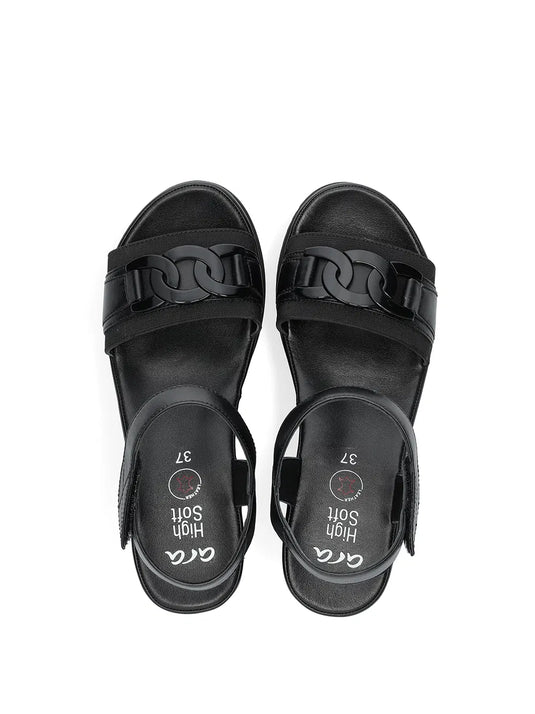 Ara Women's Parma Wedge sandals Black Ara Women's Parma Wedge sandals Black