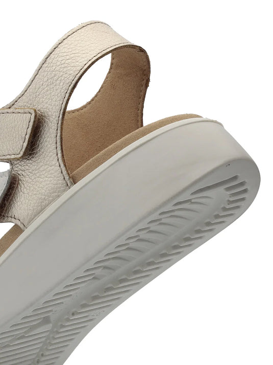 Ara Women's Marina Triple Adjustable Sandal Sand/Weiss/Platin Ara Women's Marina Triple Adjustable Sandal Sand/Weiss/Platin