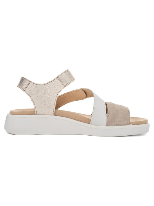 Ara Women's Marina Triple Adjustable Sandal Sand/Weiss/Platin Ara Women's Marina Triple Adjustable Sandal Sand/Weiss/Platin