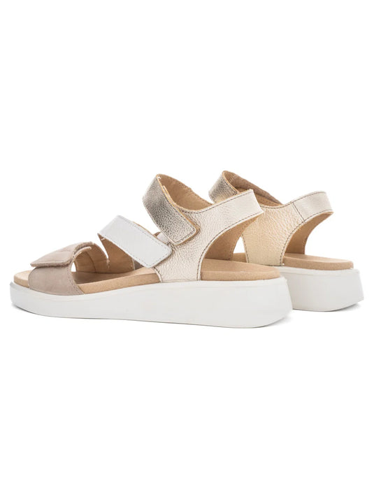 Ara Women's Marina Triple Adjustable Sandal Sand/Weiss/Platin Ara Women's Marina Triple Adjustable Sandal Sand/Weiss/Platin