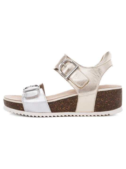 ARA Women Nova | Norderney Platform Sandal Platinum Metallic ARA Women Nova | Norderney Platform Sandal Platinum Metallic