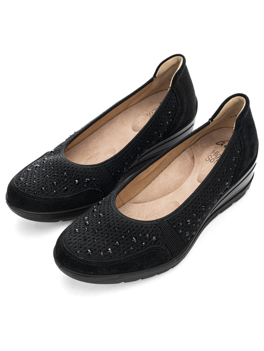 Ara Women's Zurich Court Shoes Black Sparkle Ara Women's Zurich Court Shoes Black Sparkle