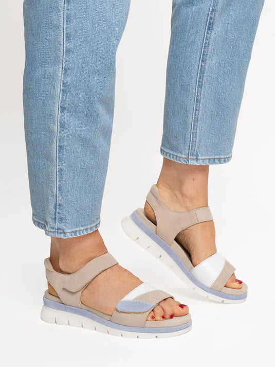 Ara Women's Cambridge 12-26504 Sandal Beige/Blue Ara Women's Cambridge 12-26504 Sandal Beige/Blue