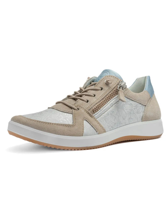 Ara Women's ROMA | Riviera Zip Sneaker Blue Sand Ara Women's ROMA | Riviera Zip Sneaker Blue Sand