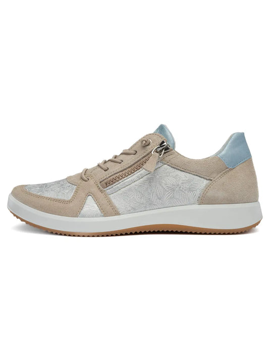 Ara Women's ROMA | Riviera Zip Sneaker Blue Sand Ara Women's ROMA | Riviera Zip Sneaker Blue Sand