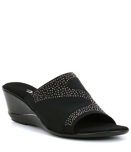 Onex Women's Shadow Embellished Wedge Slide Black Onex Women's Shadow Embellished Wedge Slide Black