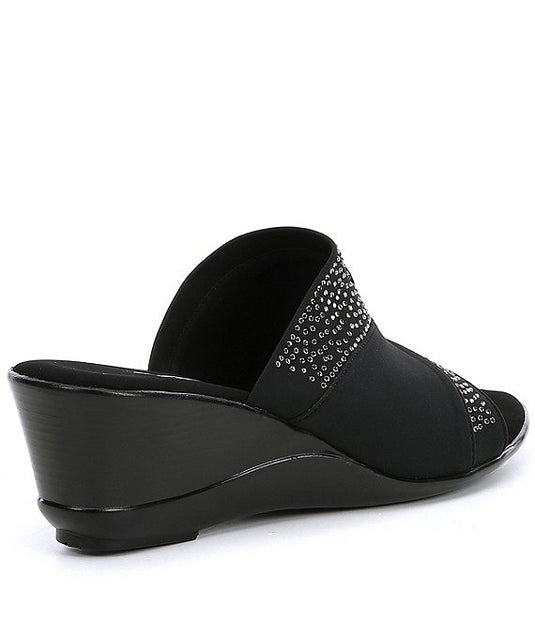 Onex Women's Shadow Embellished Wedge Slide Black Onex Women's Shadow Embellished Wedge Slide Black