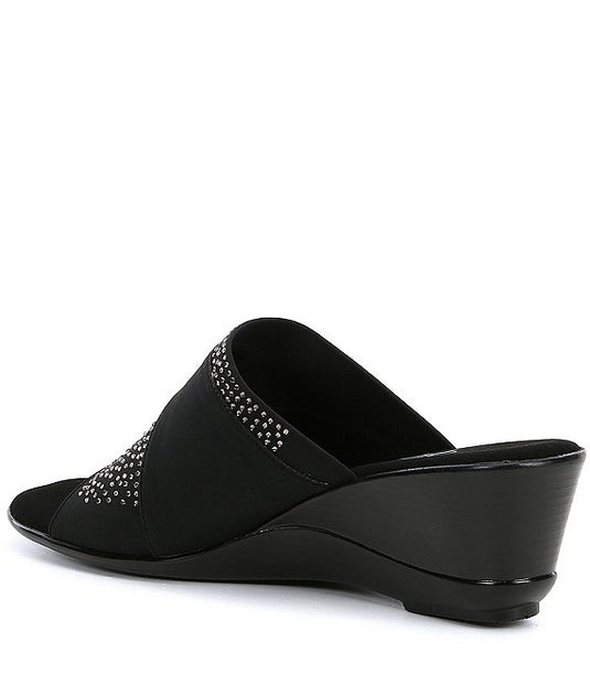 Onex Women's Shadow Embellished Wedge Slide Black Onex Women's Shadow Embellished Wedge Slide Black