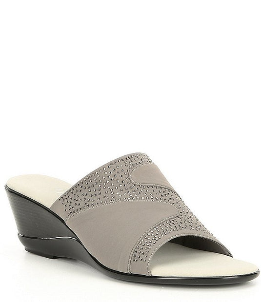 Onex Women's Shadow Embellished Wedge Slide Grey Onex Women's Shadow Embellished Wedge Slide Grey