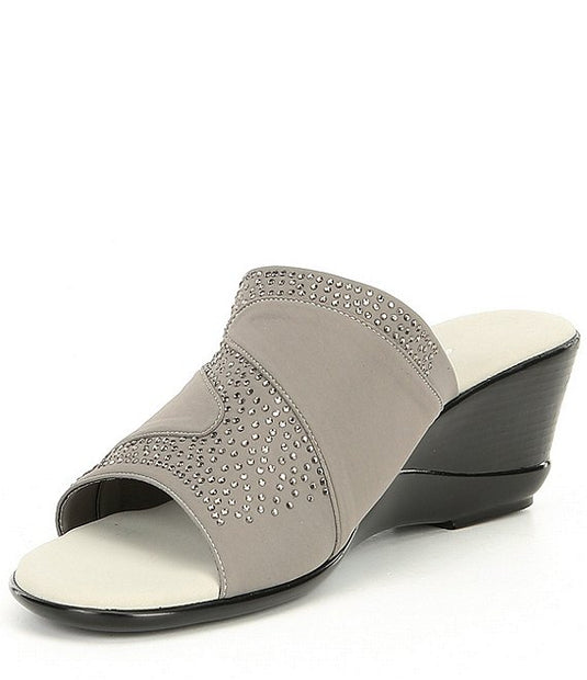 Onex Women's Shadow Embellished Wedge Slide Grey Onex Women's Shadow Embellished Wedge Slide Grey