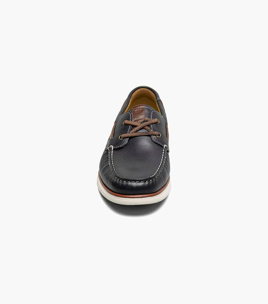 Florsheim Men's Tropics Elastic Lace Moc Toe Boat Shoe Navy Florsheim Men's Tropics Elastic Lace Moc Toe Boat Shoe Navy