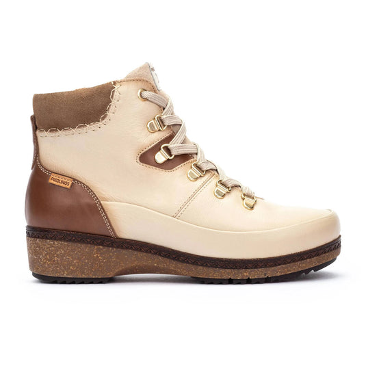 Pikolinos women's GRANADA W0W-8676 lace and zip fastening ankle boots  Marfil Pikolinos women's GRANADA W0W-8676 lace and zip fastening ankle boots  Marfil