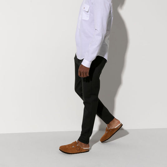 Birkenstock Sandals Boston Shearling Mink Suede Leather