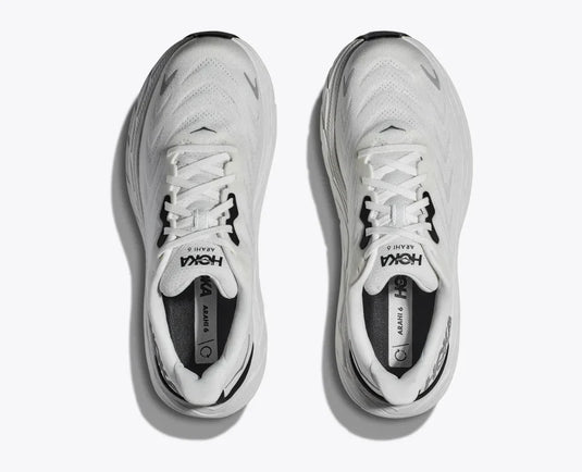 HOKA One One Men's Arahi 6 Sneaker Blanc de Blanc/Steel Wool HOKA One One Men's Arahi 6 Sneaker Blanc de Blanc/Steel Wool