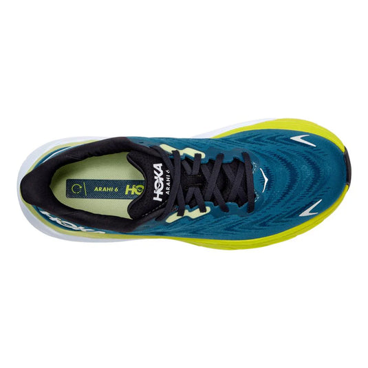 HOKA One One Men's Arahi 6 Sneaker Blue Graphite/ Blue Coral HOKA One One Men's Arahi 6 Sneaker Blue Graphite/ Blue Coral