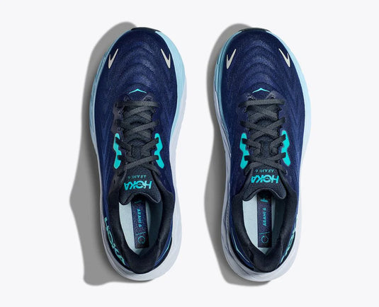 HOKA One One Men's Arahi 6 Sneaker Outer Space/ Bellwether HOKA One One Men's Arahi 6 Sneaker Outer Space/ Bellwether