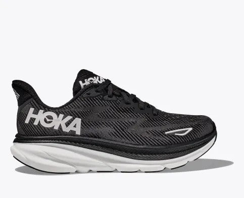 Hoka One One Women's Clifton 9 Sneaker Black/White Hoka One One Women's Clifton 9 Sneaker Black/White