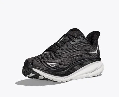 Hoka One One Women's Clifton 9 Sneaker Black/White