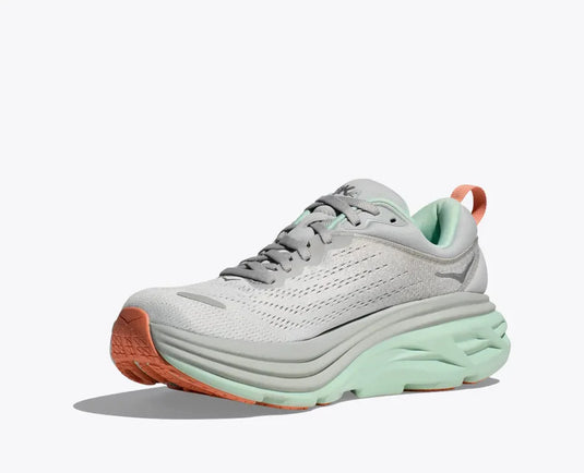 Hoka One One Women's Bondi 8 Sneaker Stardust/ Aqua Breeze Hoka One One Women's Bondi 8 Sneaker Stardust/ Aqua Breeze