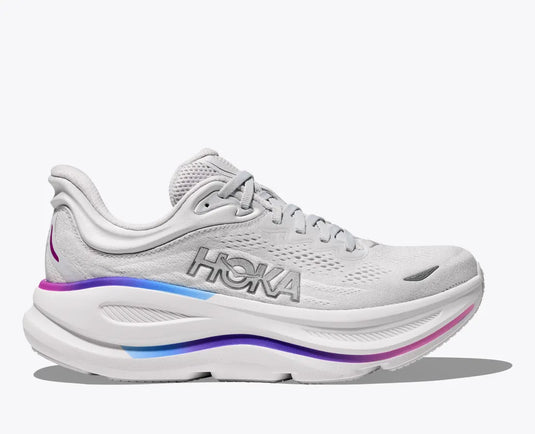 Hoka One One Women's Bondi 9 Sneakers Cosmic Grey / White Hoka One One Women's Bondi 9 Sneakers Cosmic Grey / White