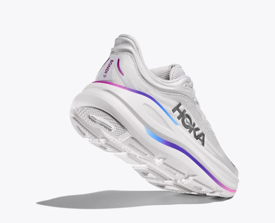 Hoka One One Women's Bondi 9 Sneakers Cosmic Grey / White Hoka One One Women's Bondi 9 Sneakers Cosmic Grey / White