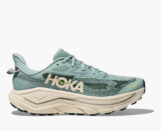 Hoka One One Men's Challenger 8 Trail Running Sneaker Jade / Truffle salt Hoka One One Men's Challenger 8 Trail Running Sneaker Jade / Truffle salt