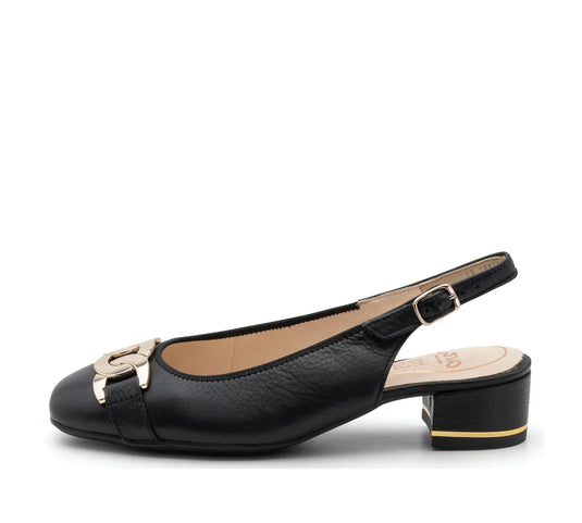 Ara Women's Gallant Sling Chain Block Heel Pump 35mm Black