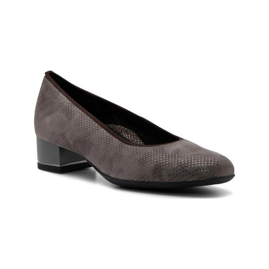 Ara Gabrielle SP Women's Block Heel Pump 35mm Street (taupe) "puntikid" suede Ara Gabrielle SP Women's Block Heel Pump 35mm Street (taupe) "puntikid" suede