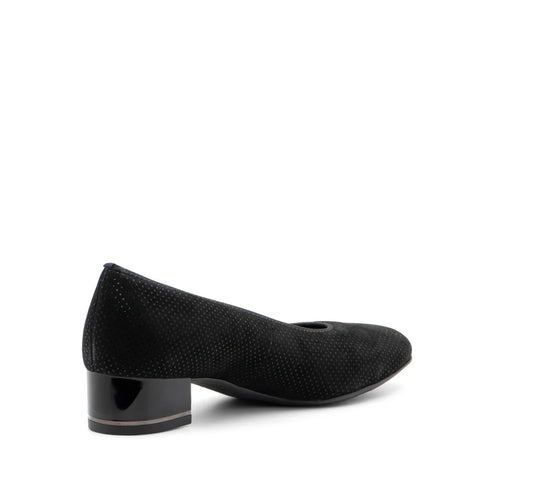 Ara Women's Gabrielle SP Women's Block Heel Pump 35mm Black "Puntikid" Suede Ara Women's Gabrielle SP Women's Block Heel Pump 35mm Black "Puntikid" Suede