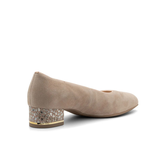 Ara Gabrielle SP Women's Block Heel Pump 35mm Sand Kid Suede Camel "Konfettikid" Heel Ara Gabrielle SP Women's Block Heel Pump 35mm Sand Kid Suede Camel "Konfettikid" Heel
