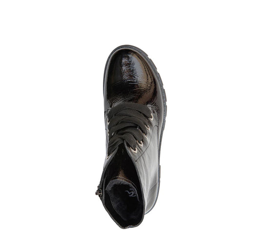 Ara Women's Ankle Boots Dover Black Crinkle Patent Leather