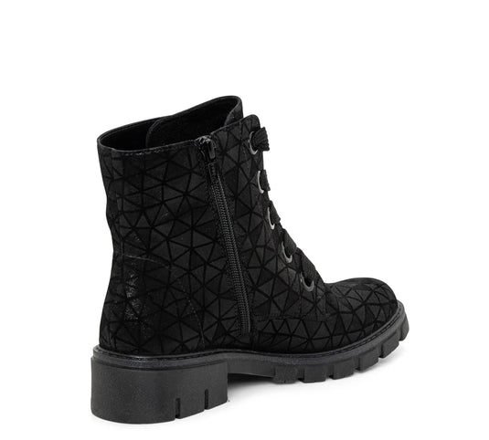 Ara Women's Dover Ankle Lace Boots Black Printed Leather Ara Women's Dover Ankle Lace Boots Black Printed Leather