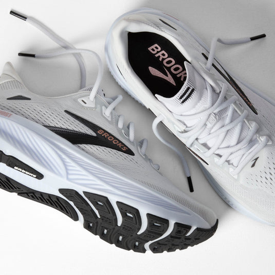 Brooks Women's Ghost 18 Sneaker White/Black/Rose Gold Brooks Women's Ghost 18 Sneaker White/Black/Rose Gold