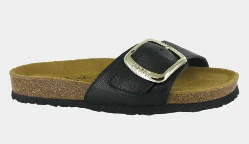 Naot Women's Maryland Slide Soft Black Leather Naot Women's Maryland Slide Soft Black Leather