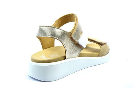 Ara Women's Marina Triple Adjustable Sandal Sand/Weiss/Platin Ara Women's Marina Triple Adjustable Sandal Sand/Weiss/Platin