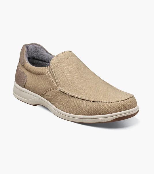 Florsheim Men's Lakeside Canvas Moc Toe Slip On Sand