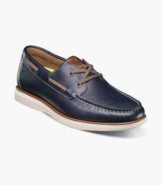 Florsheim Men's Tropics Elastic Lace Moc Toe Boat Shoe Navy Florsheim Men's Tropics Elastic Lace Moc Toe Boat Shoe Navy
