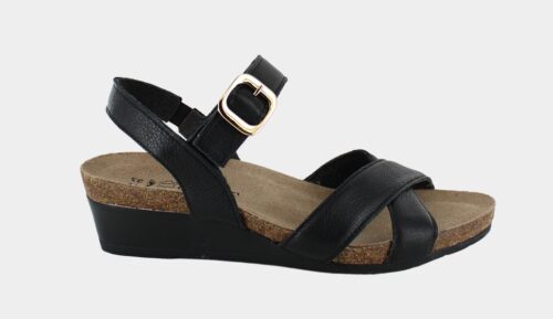 Naot Women's Throne Sandal Soft Black Leather Naot Women's Throne Sandal Soft Black Leather