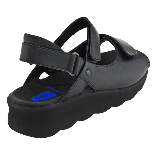 Wolky Women's Pichu Sandals Black Smooth Leather Wolky Women's Pichu Sandals Black Smooth Leather