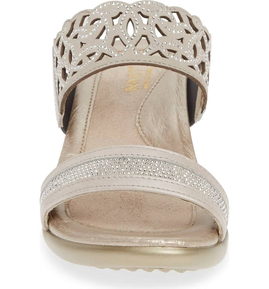 Naot Women's Contempo Slide Sandals Quartz/Beige/Silver Micro/Nubuck Leather Naot Women's Contempo Slide Sandals Quartz/Beige/Silver Micro/Nubuck Leather