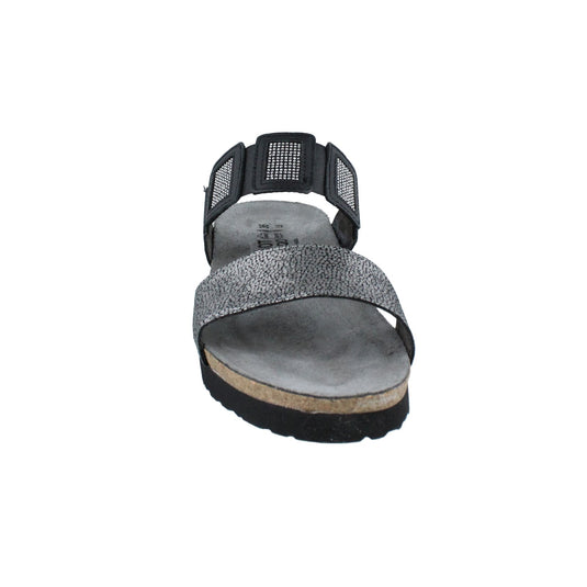 Naot Women's Emma Silver Pebble/Black Raven Leather Naot Women's Emma Silver Pebble/Black Raven Leather