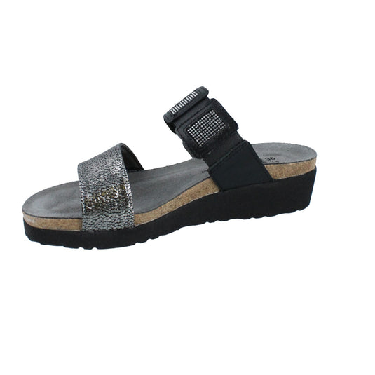 Naot Women's Emma Silver Pebble/Black Raven Leather Naot Women's Emma Silver Pebble/Black Raven Leather