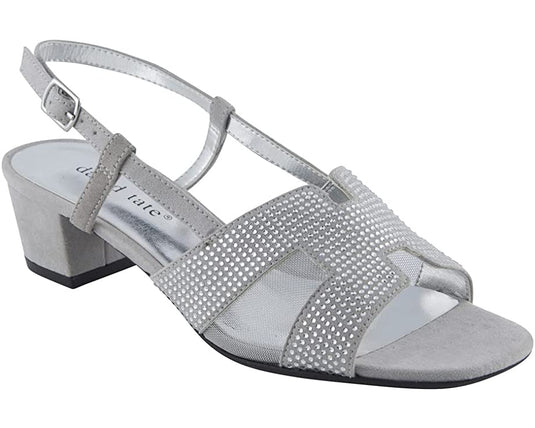 David Tate Women's AMBER Sandals Silver Nova Suede David Tate Women's AMBER Sandals Silver Nova Suede