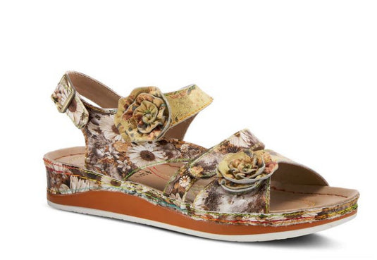 Spring Step L'Artiste Women's Joelina-Dazi Sandals Yellow Multi Leather Combo Spring Step L'Artiste Women's Joelina-Dazi Sandals Yellow Multi Leather Combo